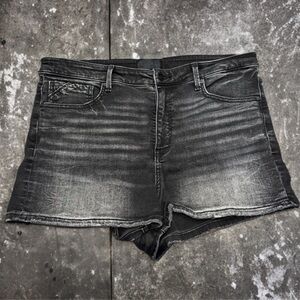 🖤 BKE Buckle Black Stretch Denim Faded Wash Shorts Raw Hem 
34 Shaping Smoothing